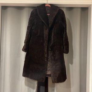 Men’s brown Faux Fur coat with pockets size M